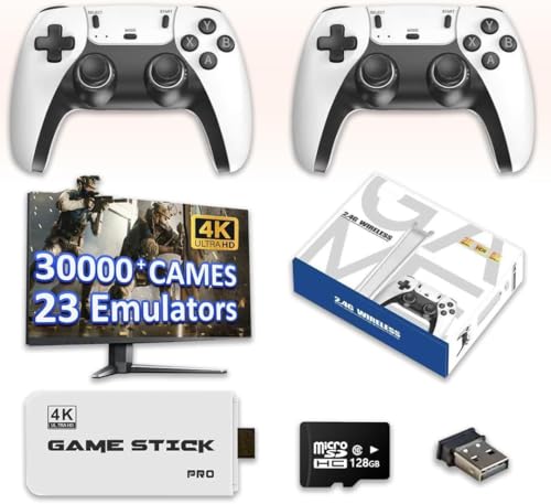 Wireless Retro Game Console Stick with 128G & 30000+ Games, 4K HDMI Output E903