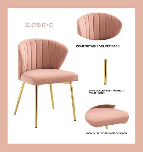 Dark Green Velvet Accent Chair with Golden Metal Legs V279723