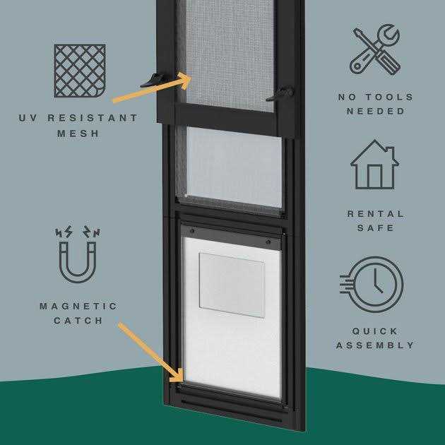 Large Black Patio Pet Door D492
