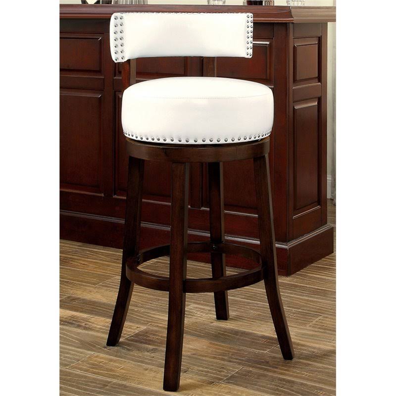 White Swivel Bar Stool H258431