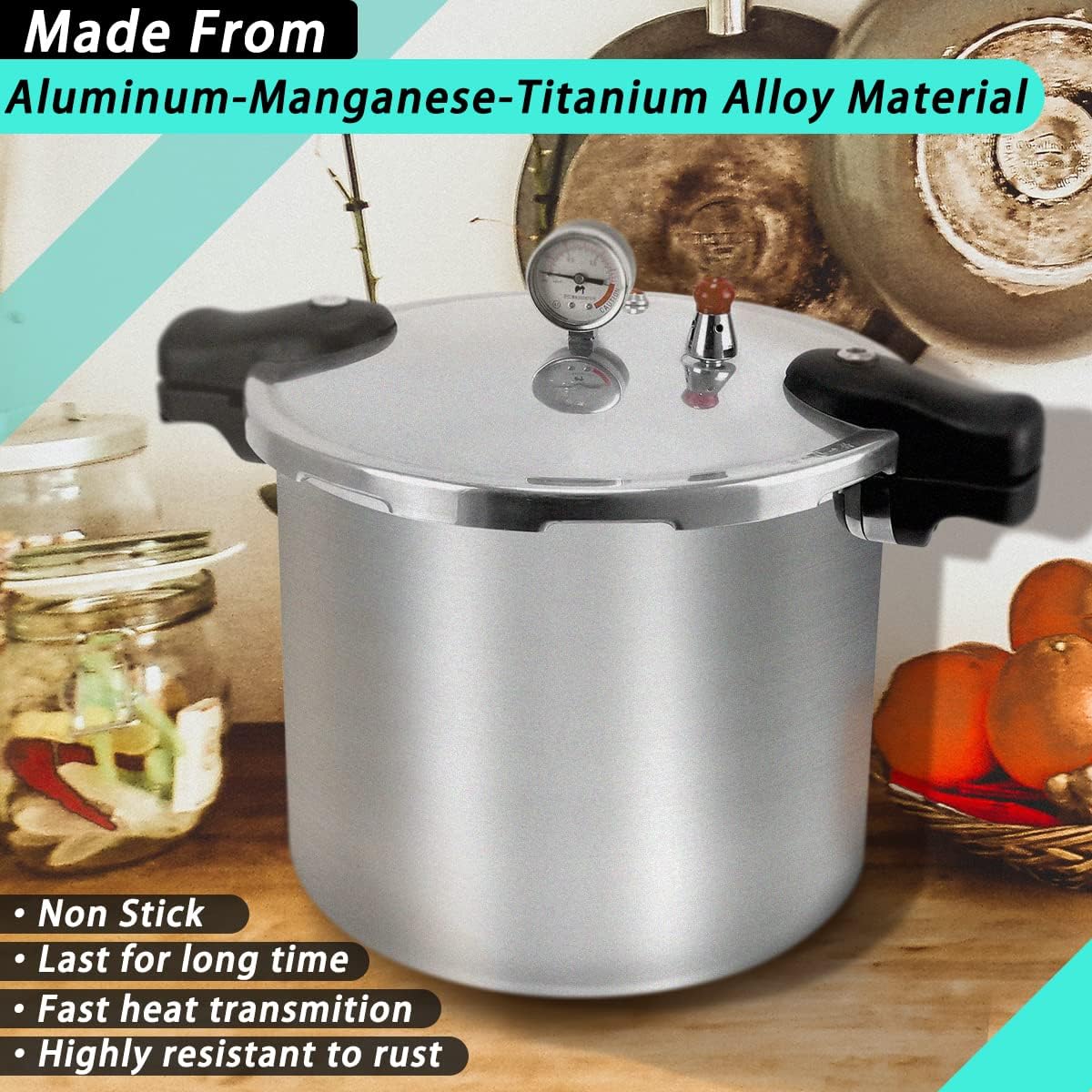 23 Quart Nonstick Aluminum Pressure Canner And Cooker Q69554