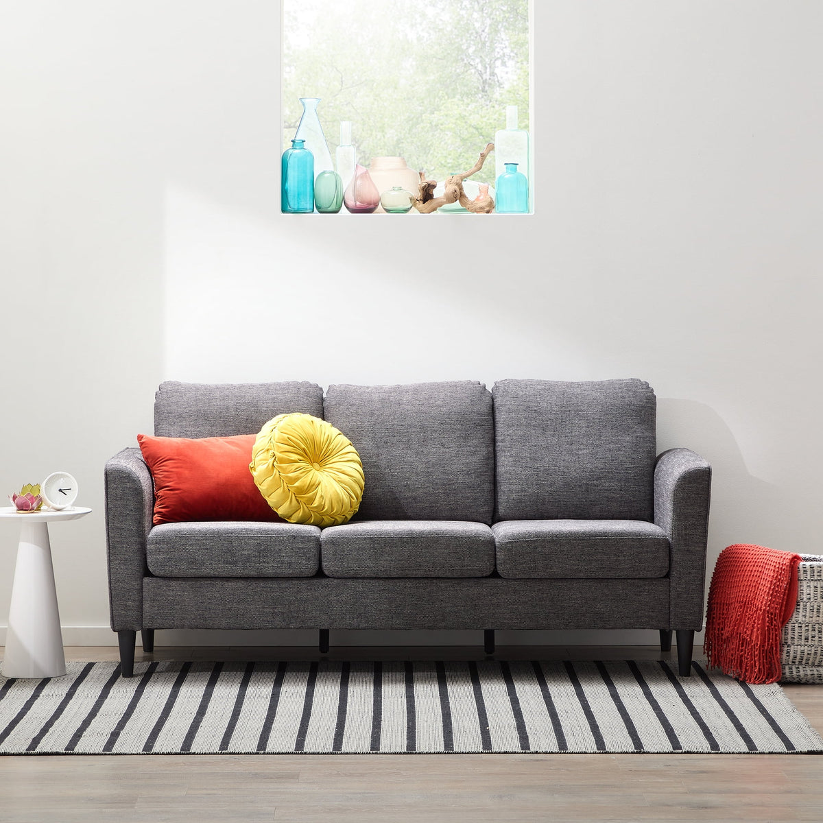 Charcoal Fabric Upholstered Sofa O5592