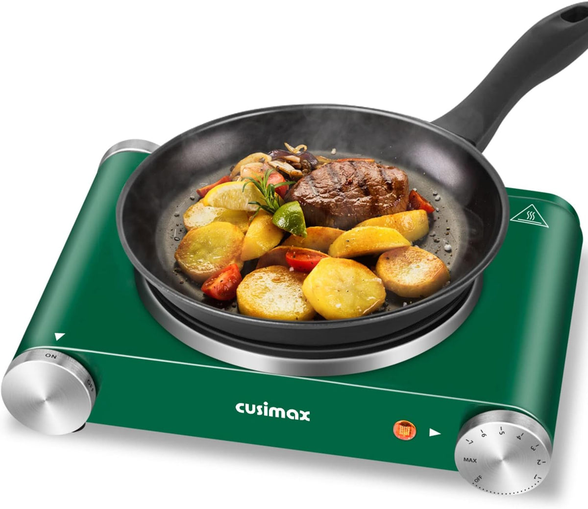 Green Cast Iron Single Burner Hot Plate Electric Burner, Pack of 2 S14211