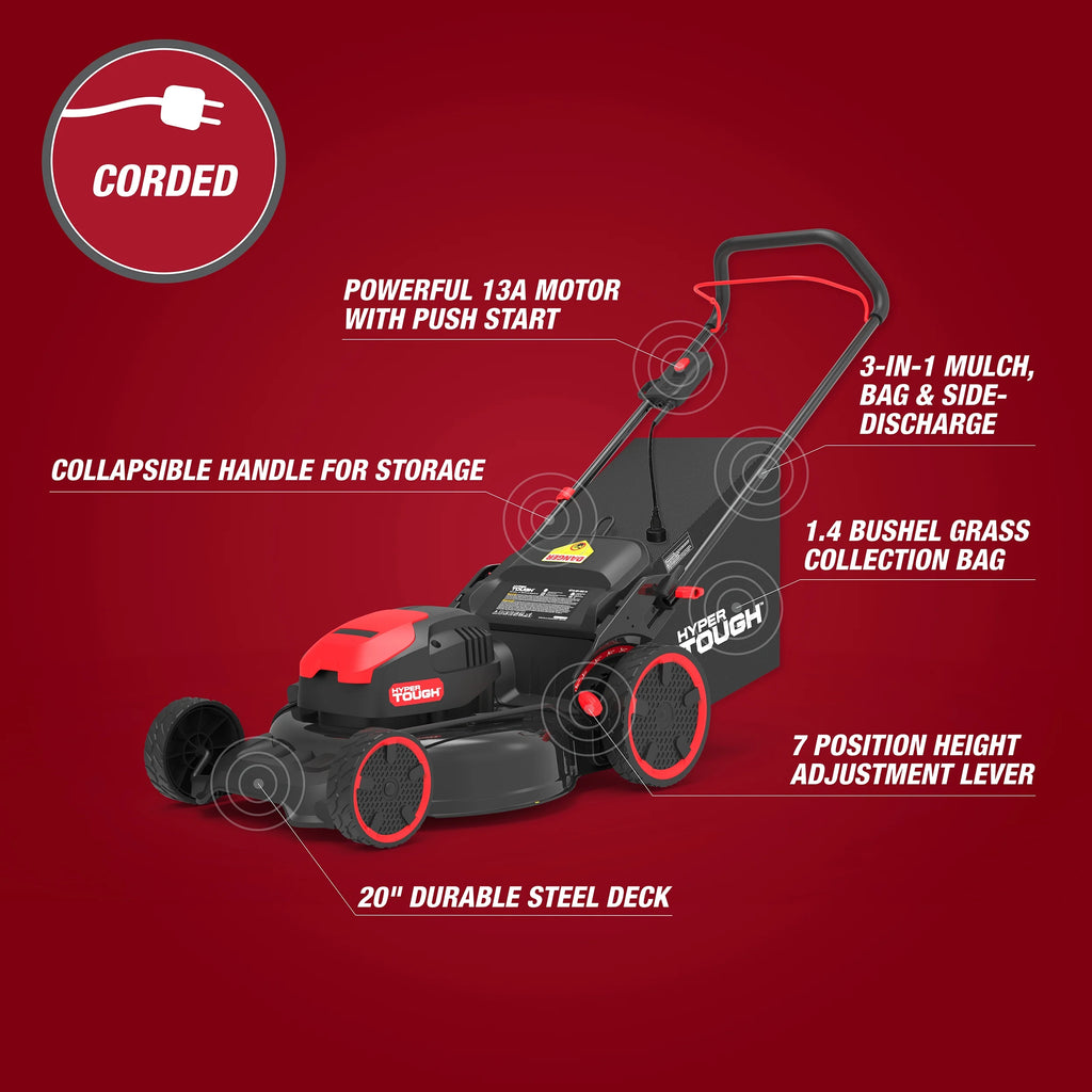 13A Corded Electric Push Walk-behind Lawn Mower D883