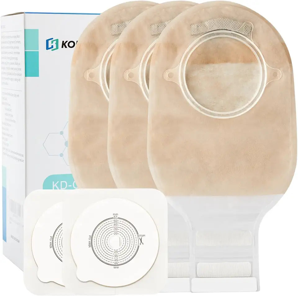 21PCS Two Piece Drainable Ostomy Bags Cut-to-Fit F1153