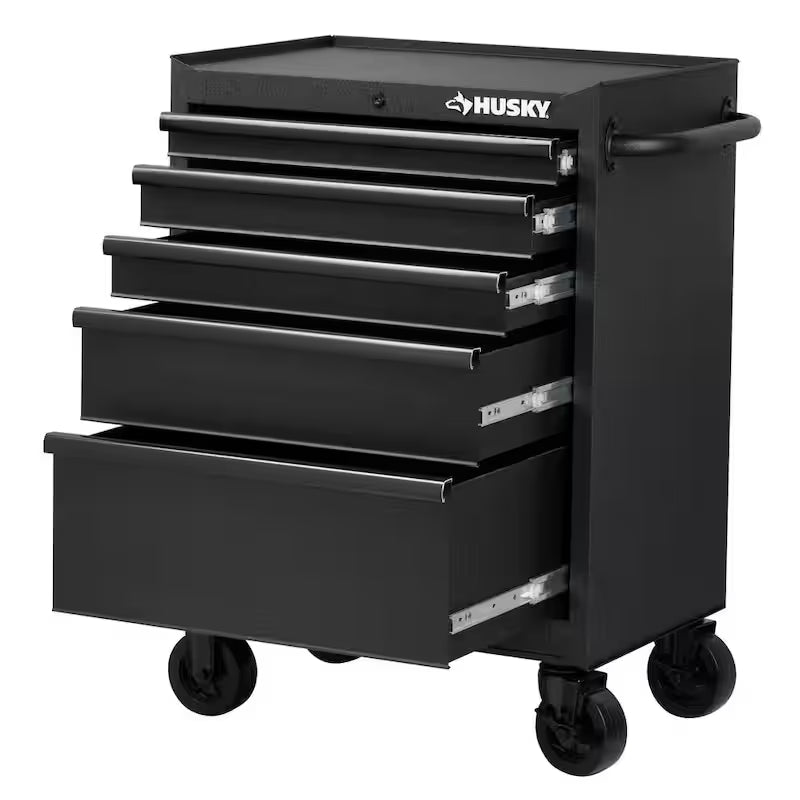 5-Drawer Rolling Tool Chest Cabinet in Textured Black R1315