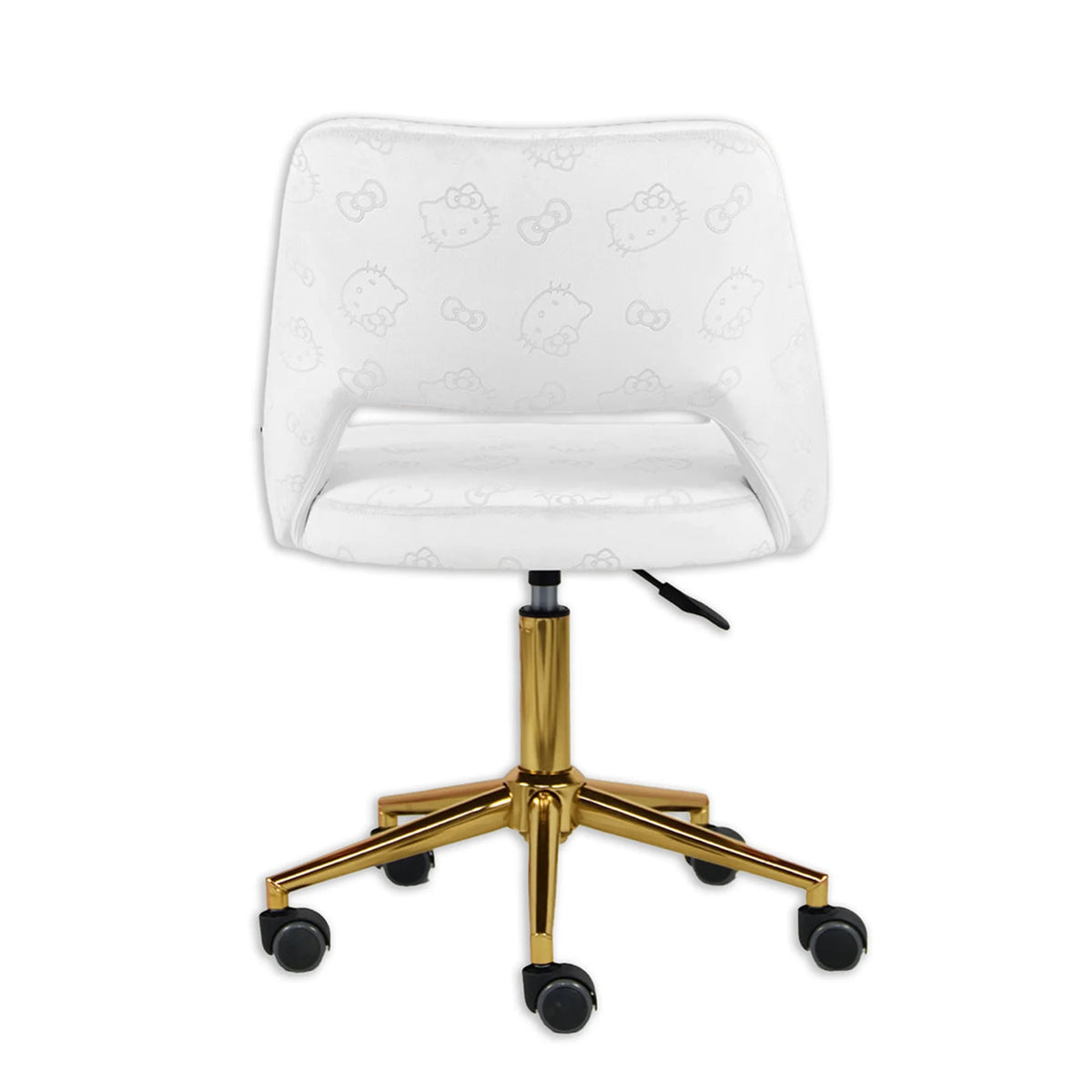 White Velvet Swivel Vanity Chair with Wheels Q4013