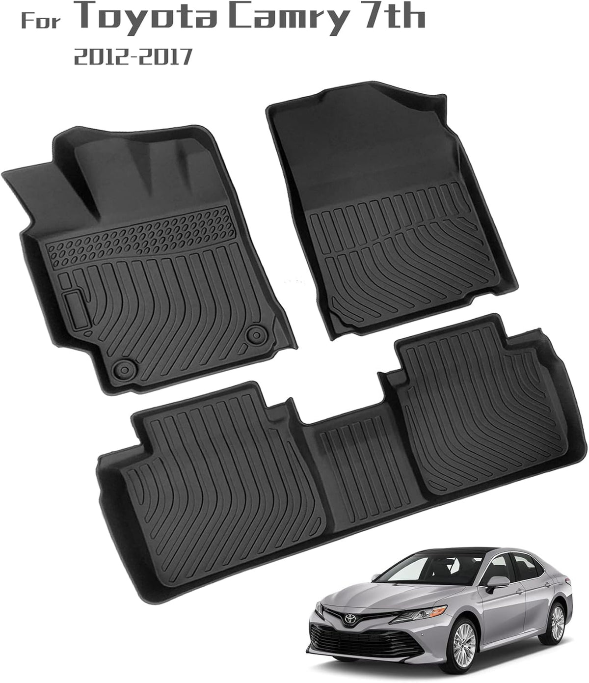 Car Floor Mats for Toyota Camry 2012-2017 Front Rear Heavy Duty All Weather V4179
