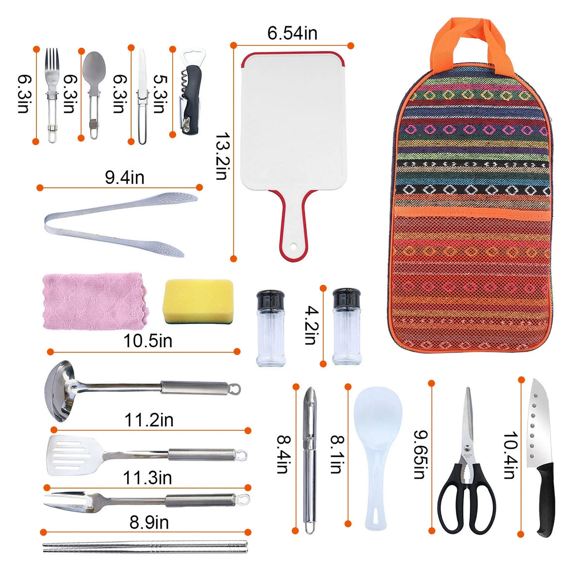 19Pcs Camping Cookware Set with Storage Bag O1439
