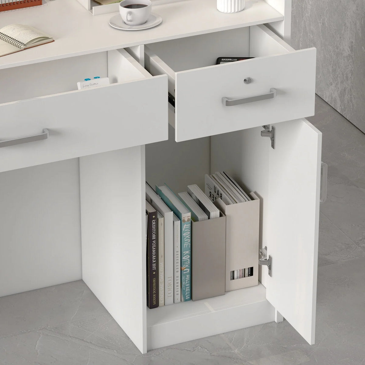 White 3-Drawer Reception Desk A98072