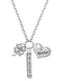 Silvertone Four Leaf Clover Bar Necklace R333348