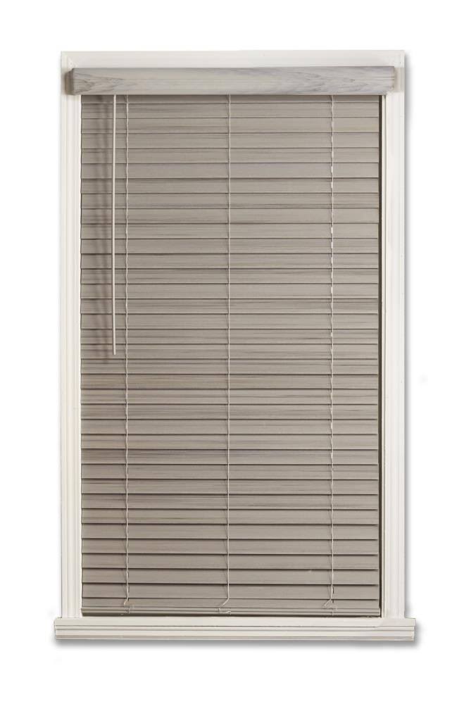 Driftwood Gray Faux Wood Cordless Room Darkening Horizontal Blind L450562