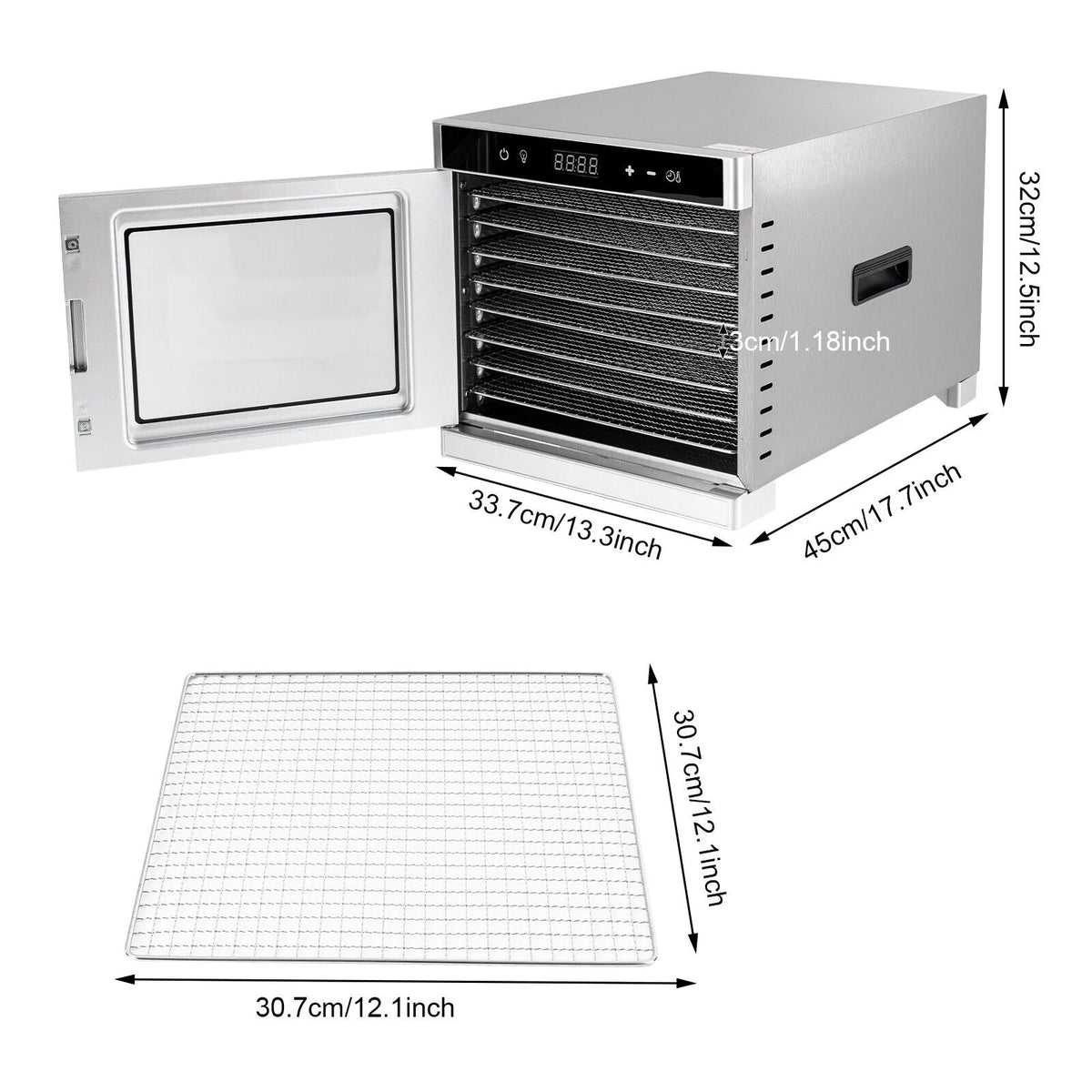8 Tray Stainless Steel Food Dehydrator K159