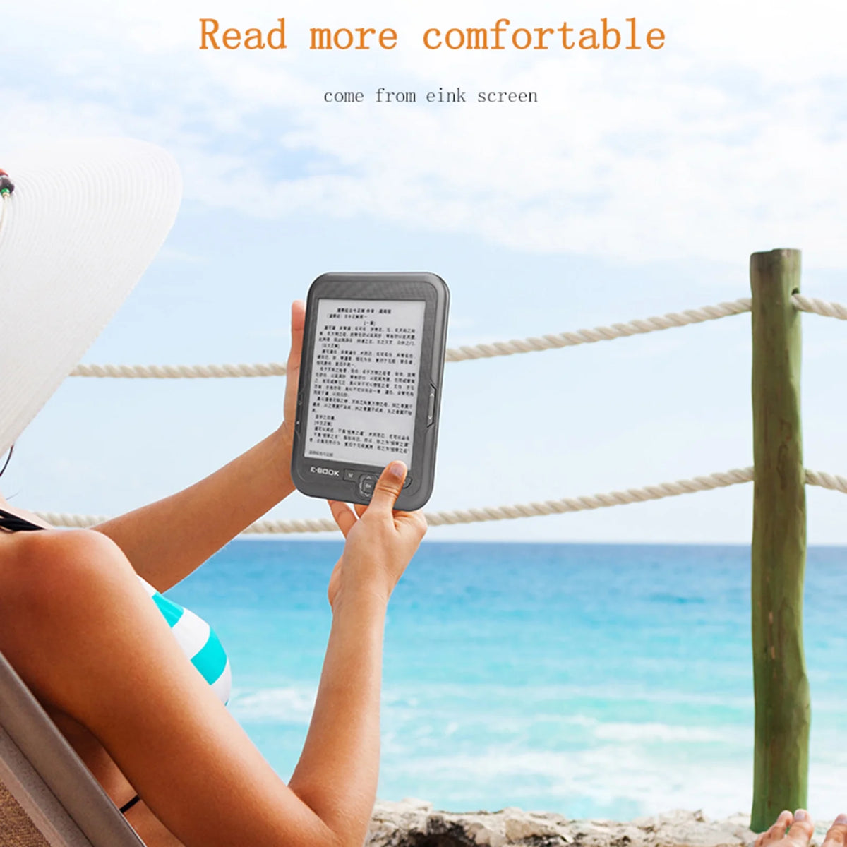 Ebook Reader High Clear Ink Screen Double RAM Adjustable Fonts 1024*768 Resolution M3747