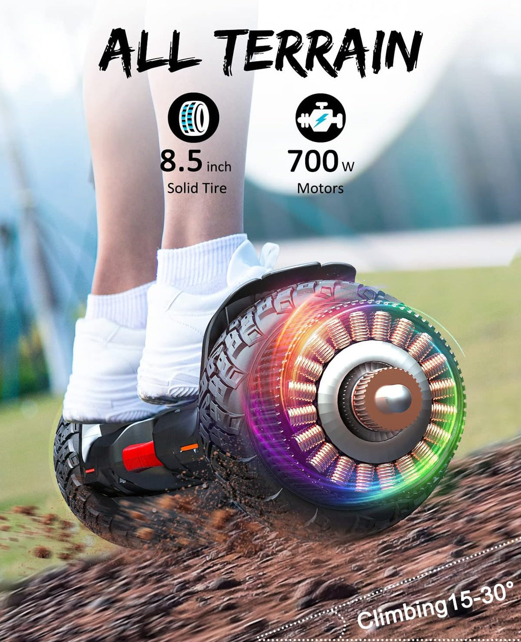 All Terrain Self Balancing Hoverboard with Bluetooth Speaker U893888