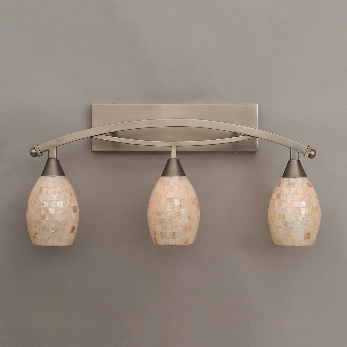 Brushed Nickel Three Light Bath Bar C468379