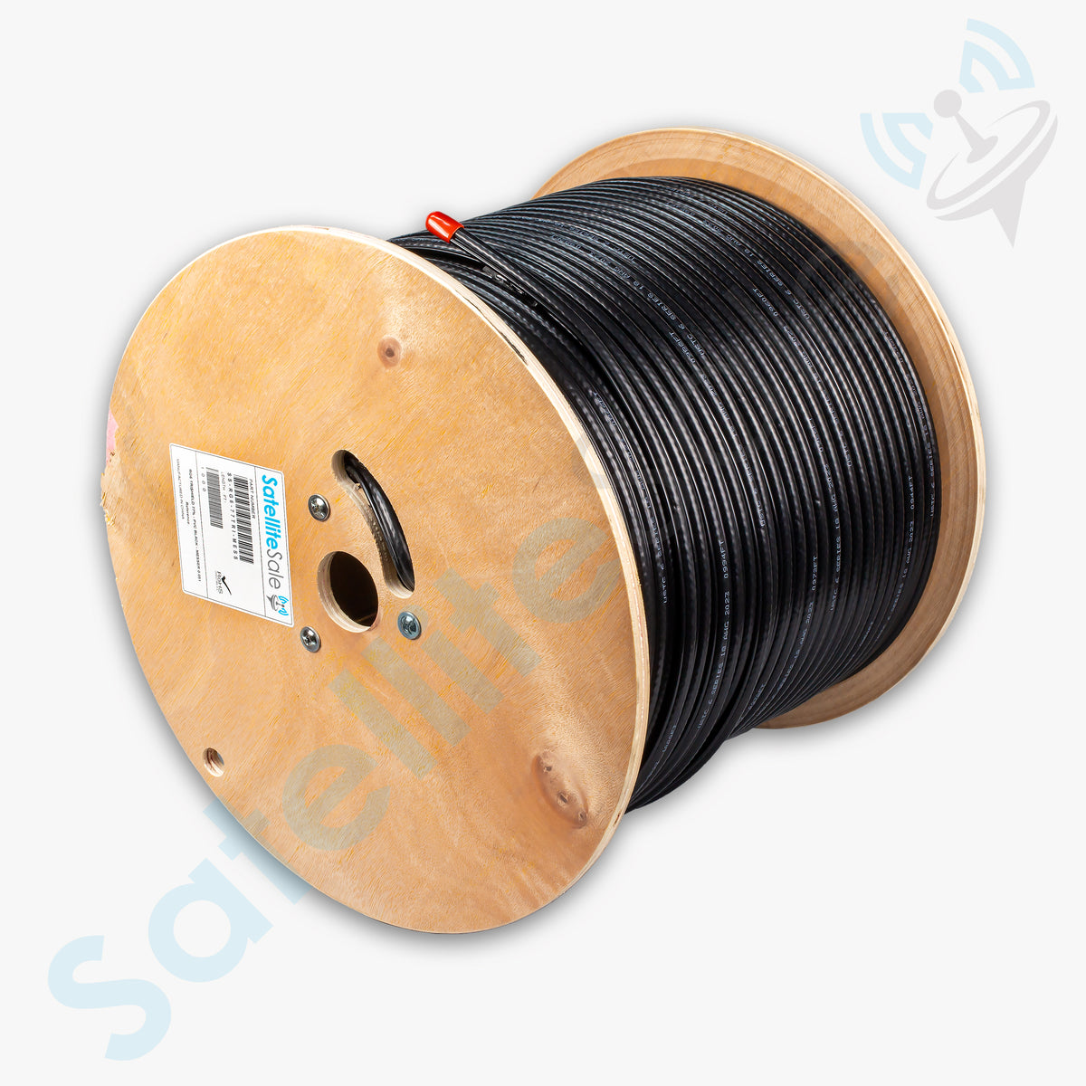 RG6 Trishield 77% Coaxial Cable with Messenger Wire PVC Black 1000 feet N8027