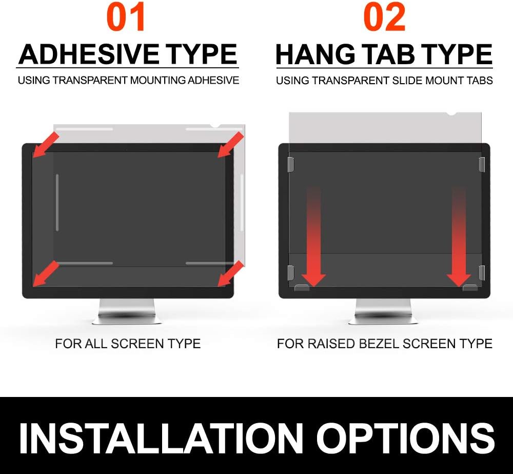 26 Inch Monitor Privacy Screen Filter for 16:10 Widescreen Display, Anti Spy, Blue Light Blocking, Anti Glare, Pack of 2 E5695