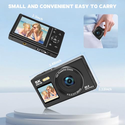 5K Dual Screen Digital Camera with Fill Light J129