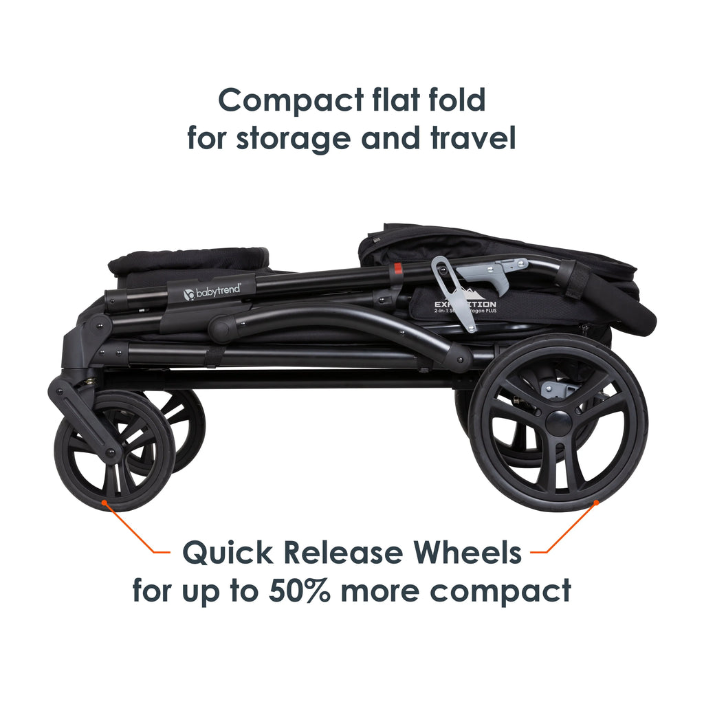 Blue 2 in 1 Push or Pull Stroller Wagon with Canopy W18328