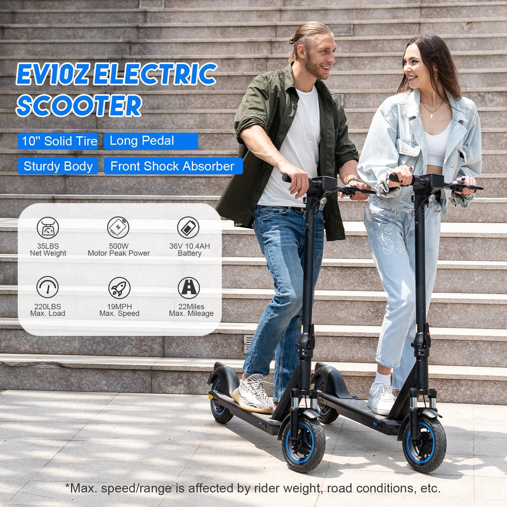 Electric Scooter 10 Solid Tires 500W Motor Folding T361360