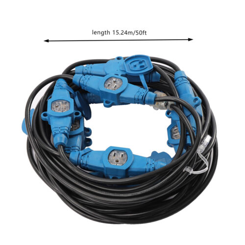 13 Plugs 65FT 12 Awg Power Extension Cord Splitter R194895