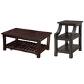 Espresso Coffee Table and Chairside Table Set C60338