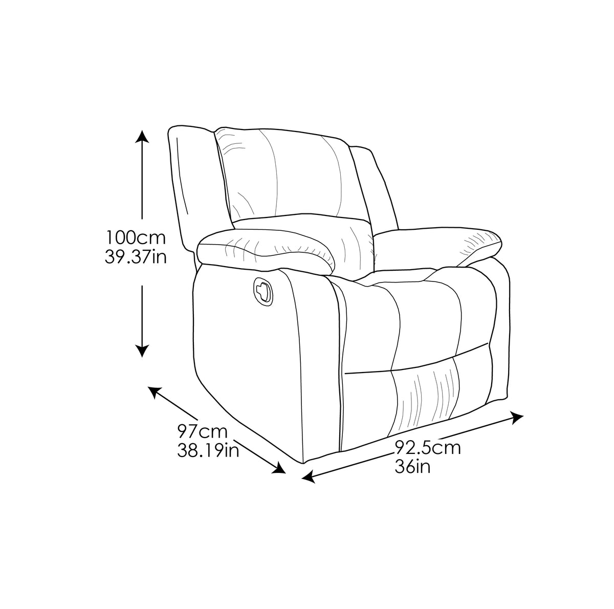 Beige Microfiber Push Back Recliner U4058