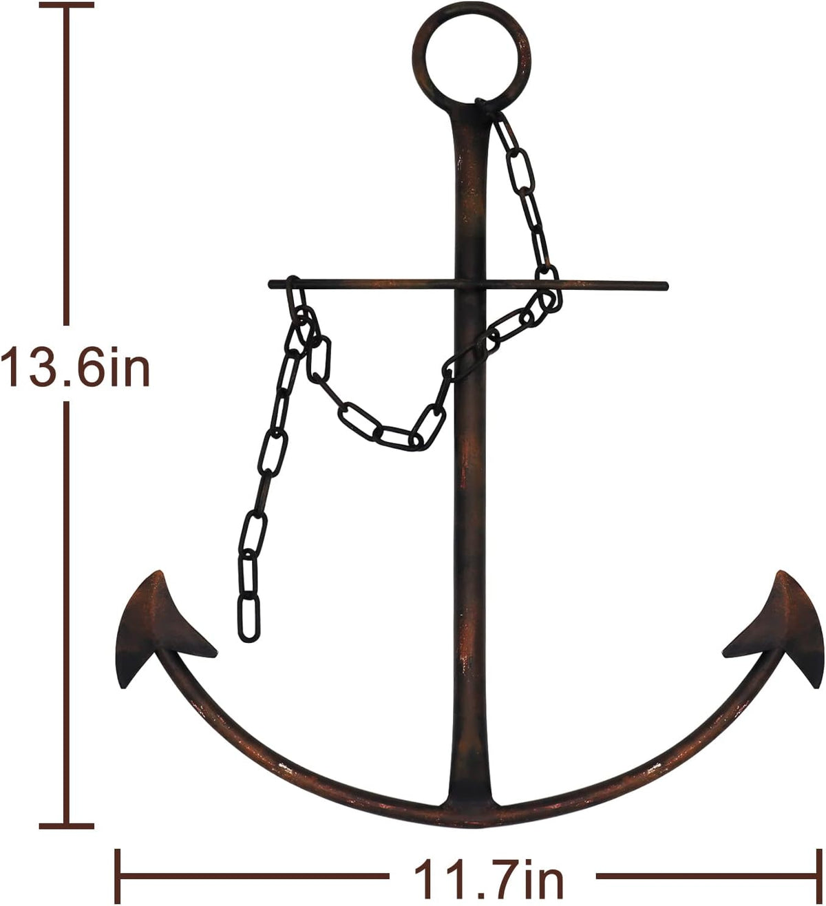 Antique Metal Anchor Wall Decor with Chain, Pack of 2 Y30980