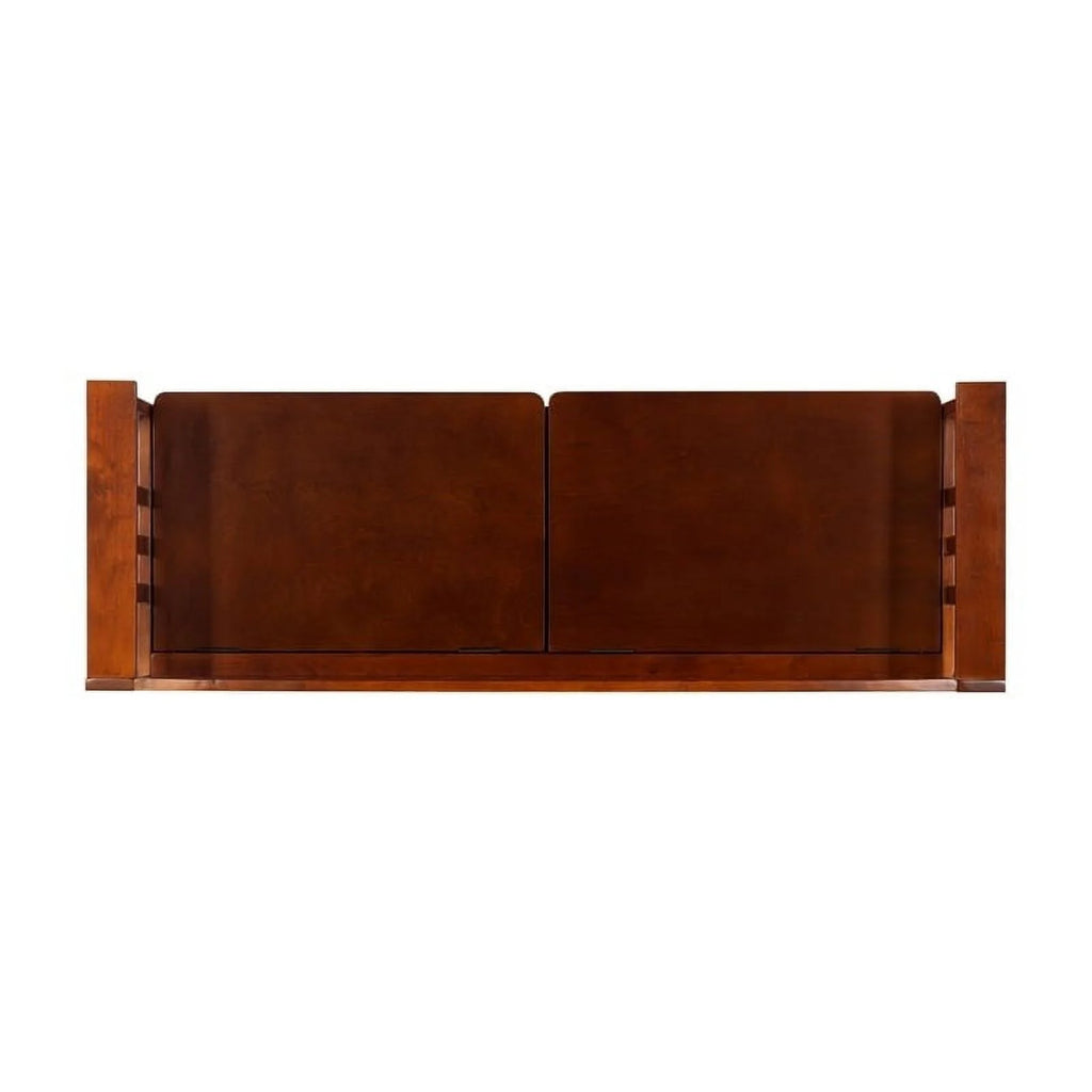 17" Split Seat Wood Storage Bench in Walnut Brown V992113