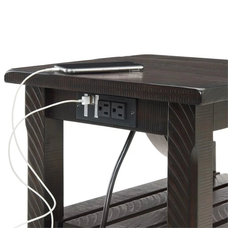 Espresso Coffee Table and Chairside Table Set C60338