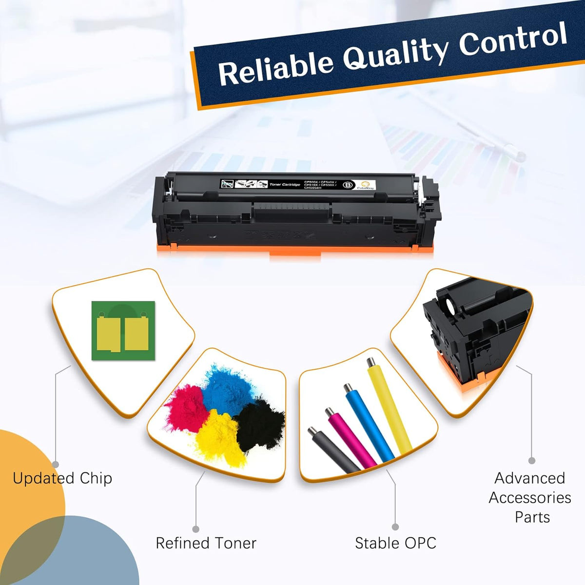 Compatible Toner Cartridge 4 Pack for HP 202X CF500X 202A CF500A (Black Cyan Yellow Magenta) X4786