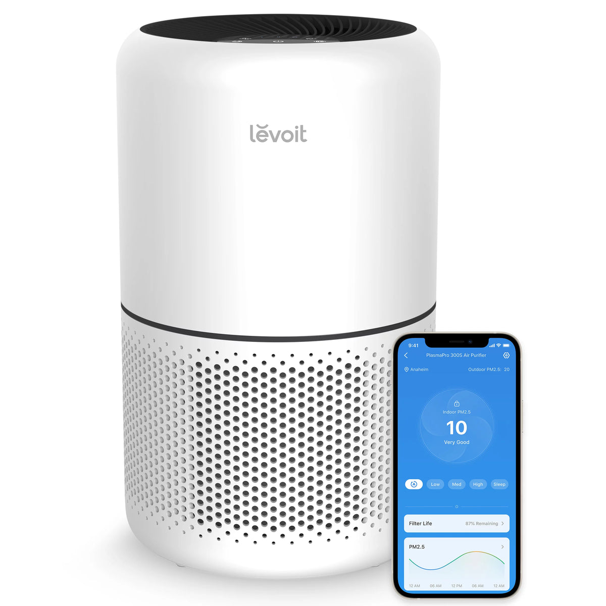 White Black True HEPA Air Purifier T14325
