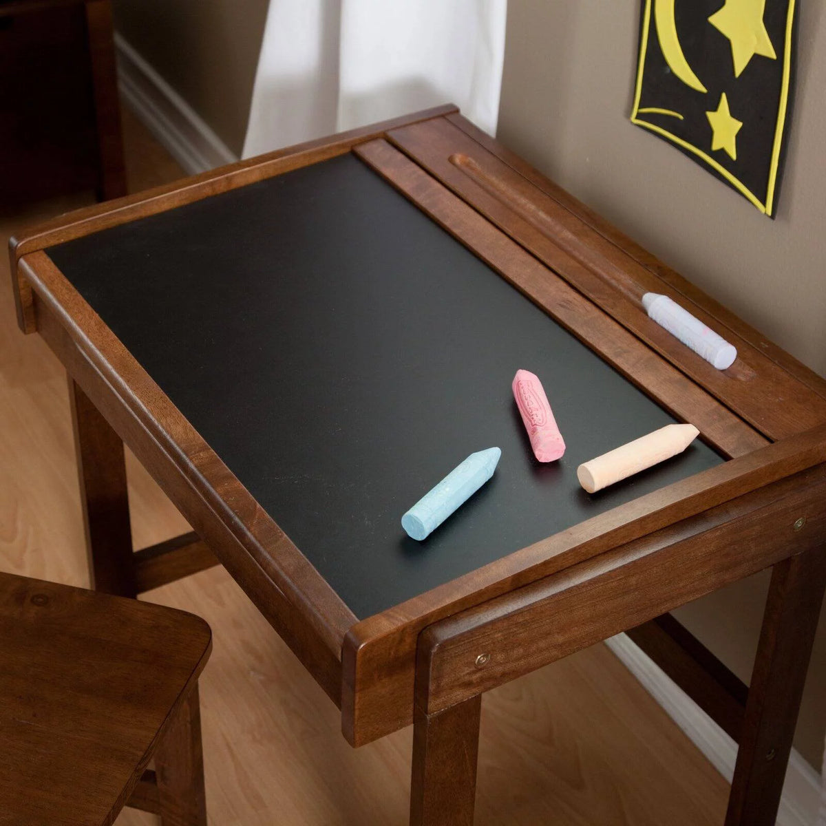 Child Study Desk and Chair Set Walnut Finish E912