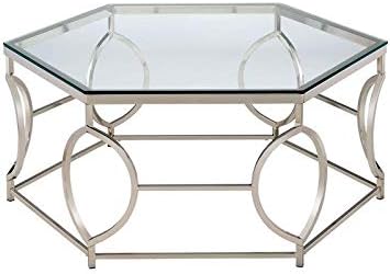 2-Piece Chrome Metal Coffee Table Set P79448
