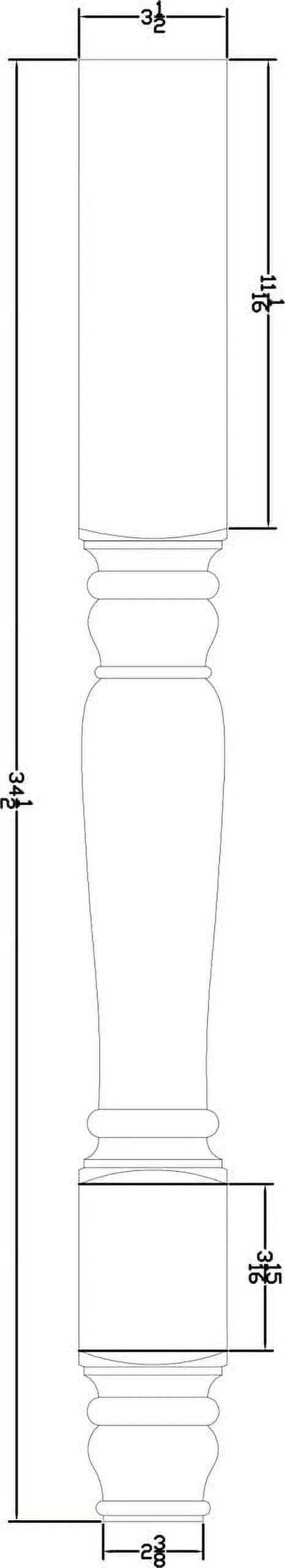 Pine Wood Island Leg 34 1/2" Tall L72592