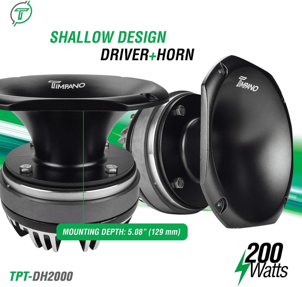 2" Exit Compression Driver Horn 8 Ohm 109 dB Aluminum Horn Ferrite Driver Pack of 2 O5474