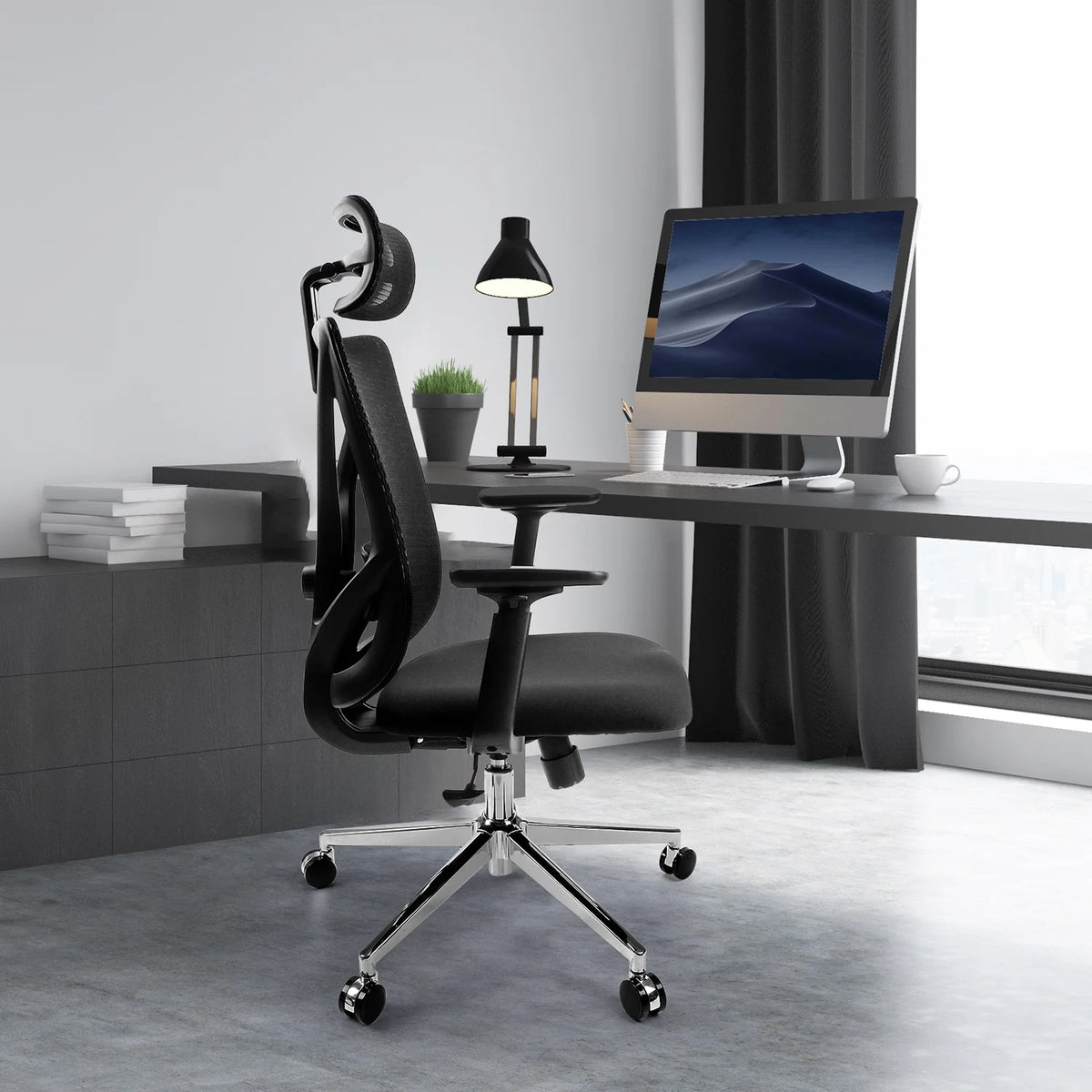 Black Ergonomic High Back Office Chair with Lumbar Support U9863