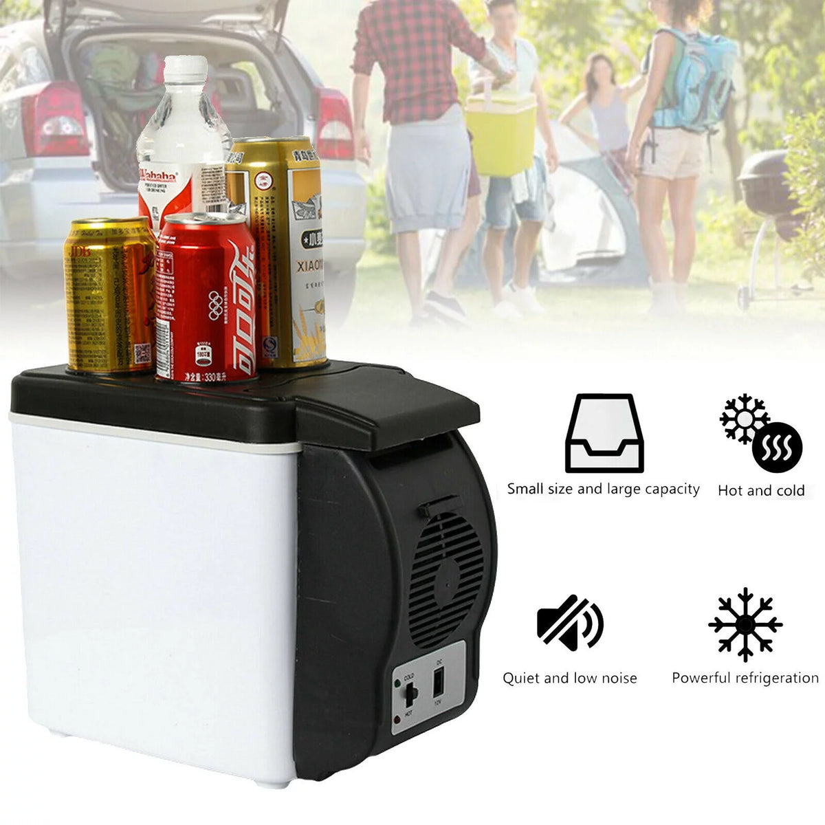 12V 6L Car Cooler and Warmer Mini Refrigerator Black N545715