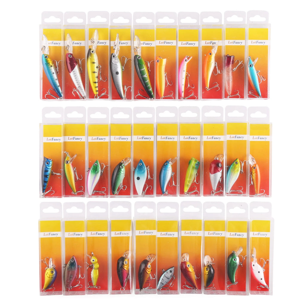 30 Topwater Fishing Lures with Hooks U586
