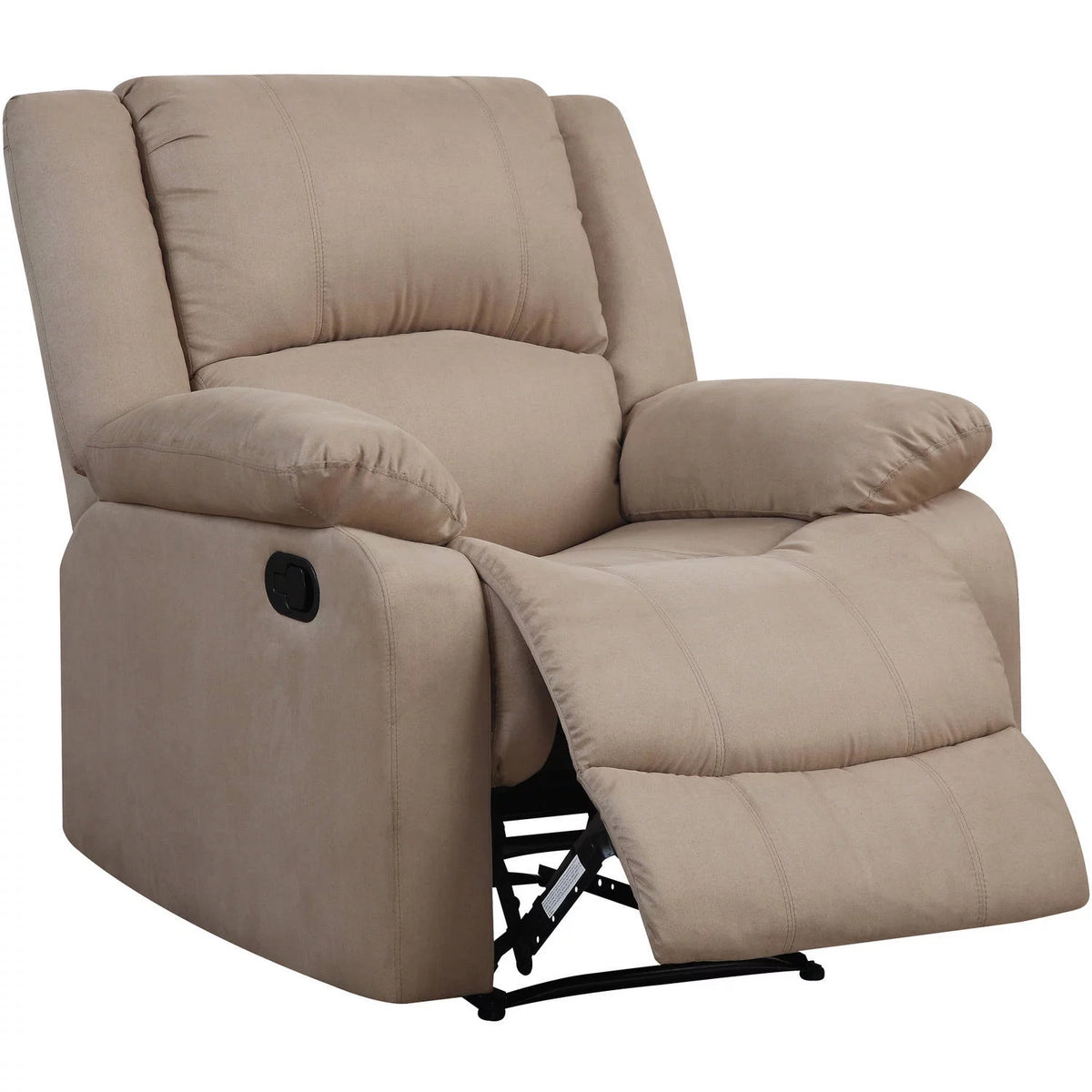 Beige Microfiber Push Back Recliner U4058