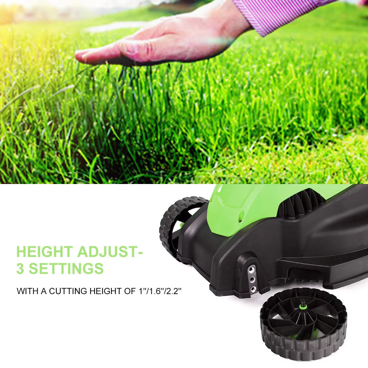 14-Inch Electric Corded Push Lawn Mower with Grass Bag B4923