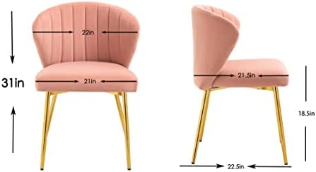 Dark Green Velvet Accent Chair with Golden Metal Legs V279723