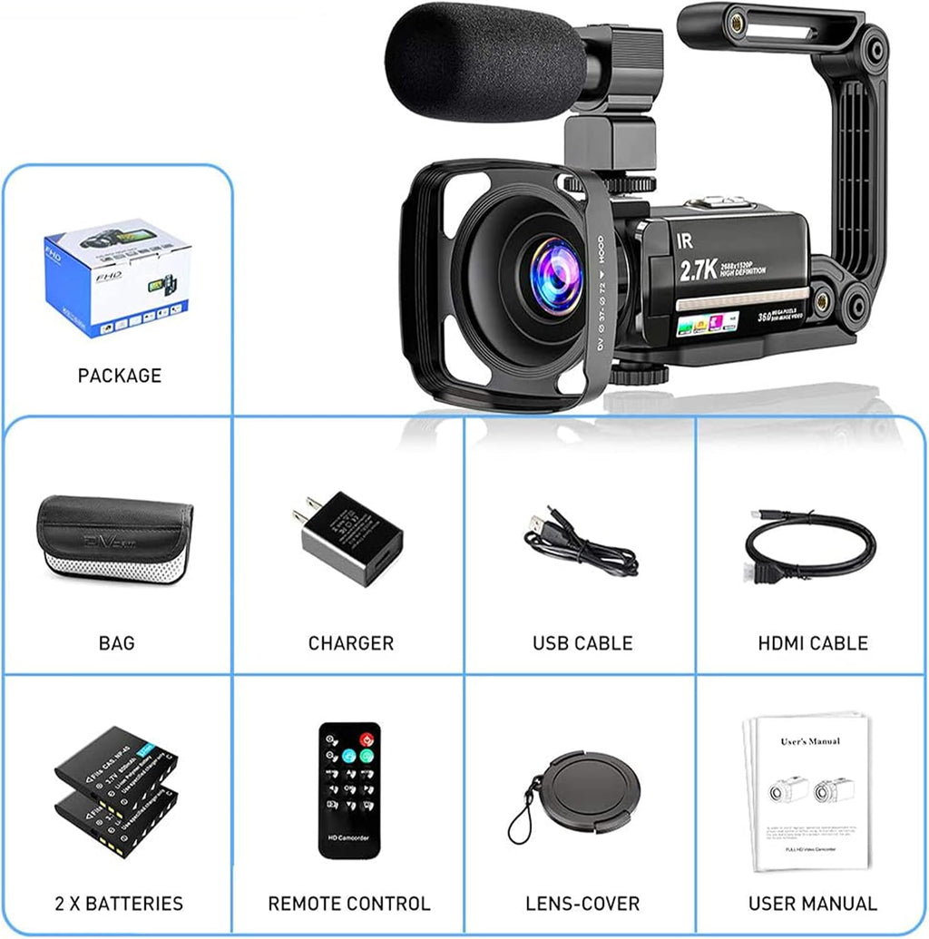 2.7K Ultra HD 36MP Vlogging Camera with Microphone Y3647