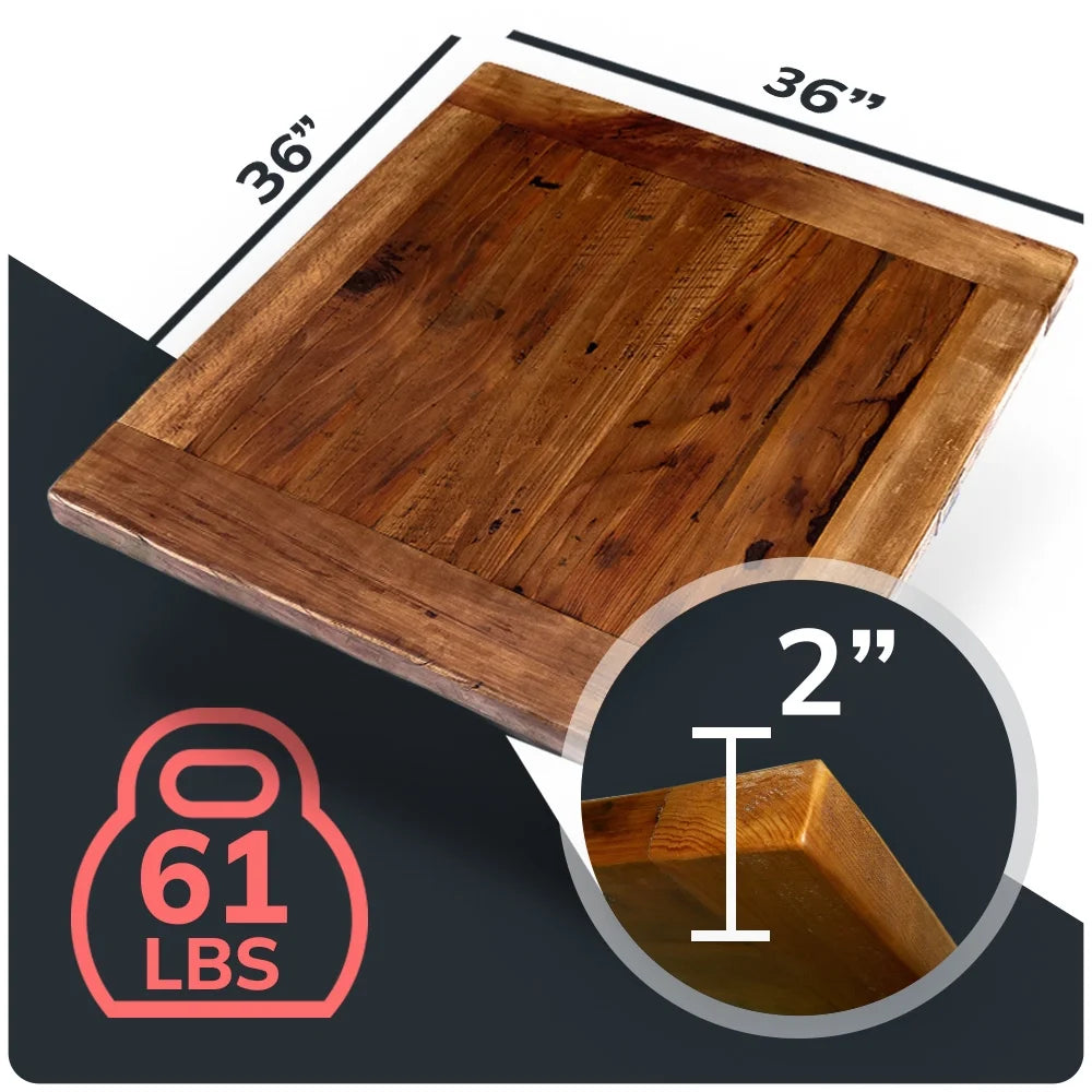 Reclaimed Wood Table Top 36" x 36" B8323