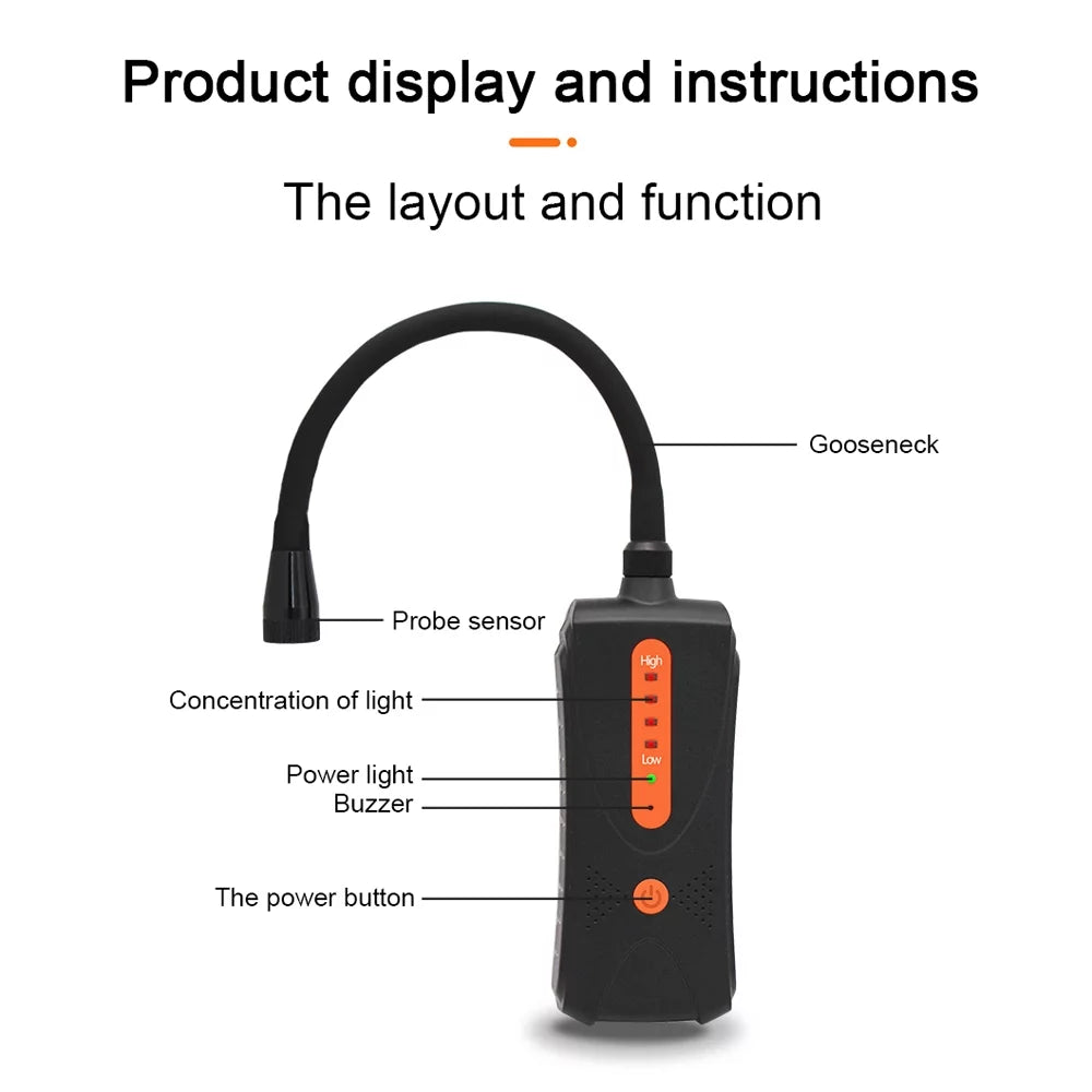Handheld Combustible Gases Leak Detector Portable PPM Meter with Sound Alarm R51773