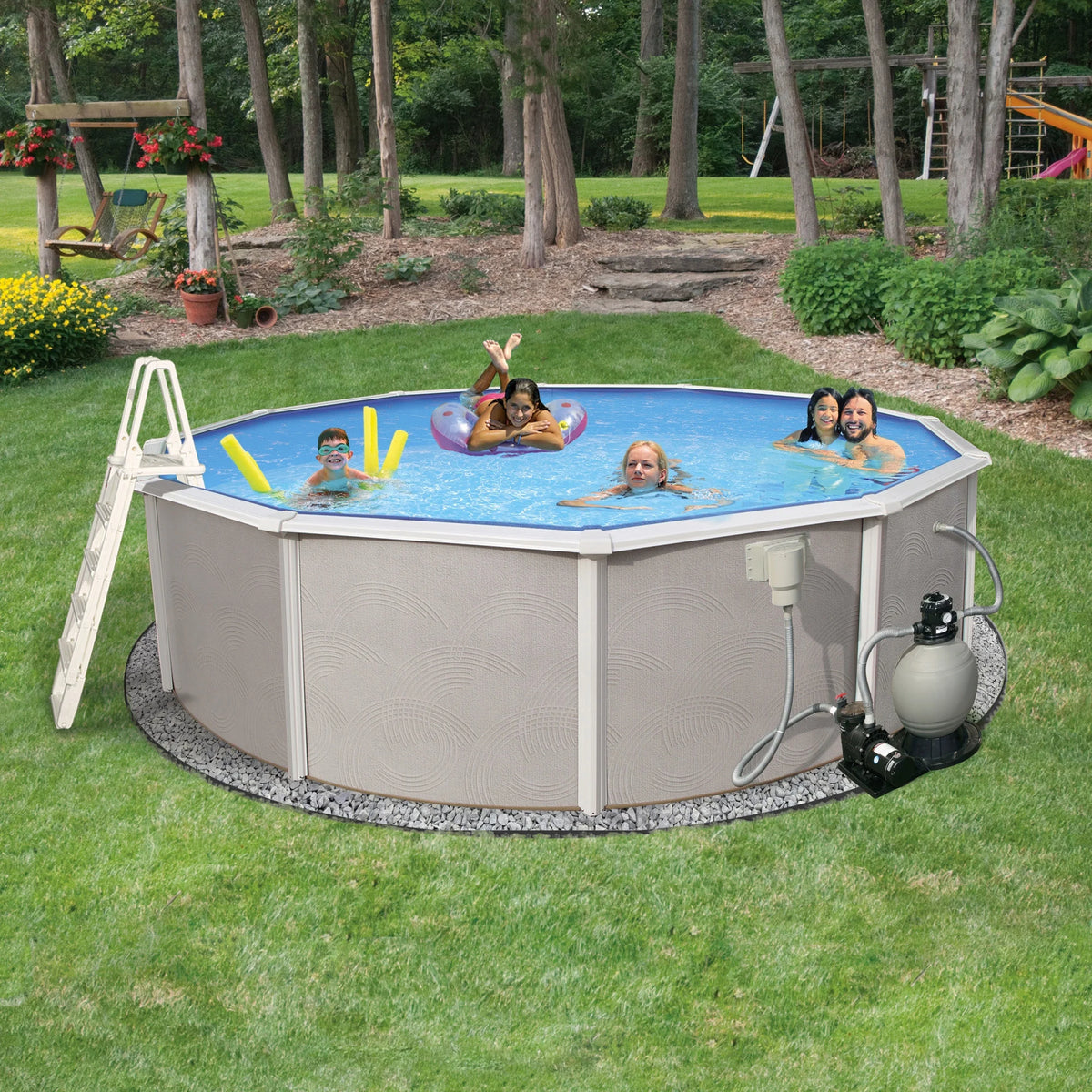 24-ft Round 52-in Deep Metal Wall Swimming Pool O778576