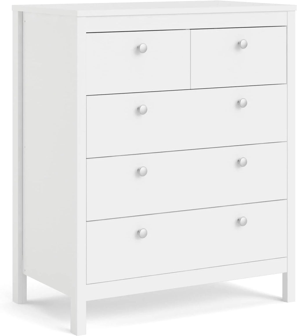 5 Drawer White Chest A2215